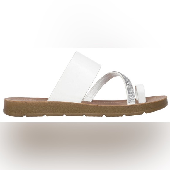 New union bay white silver rhinestone sandals size 7.5 - Picture 2 of 4